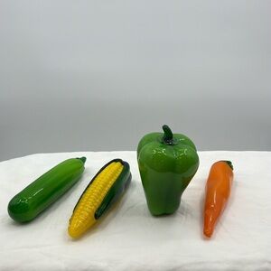 Set of 4 Hand blown glass Murano Style Vegetables